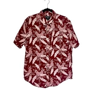 Abercrombie & Fitch Button Down Hawaiian Shirt Men’s XL Red White Cotton